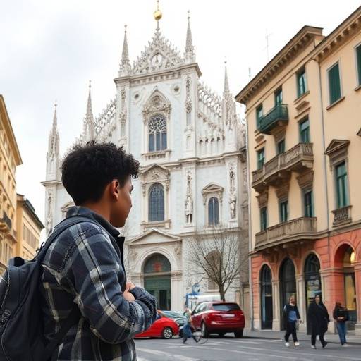 Un gruppo di giovani seduti sui gradini di un palazzo a Milano, esprimendo preoccupazione per i costi degli affitti