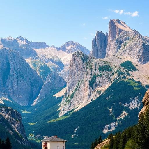 Veduta panoramica delle Dolomiti venete